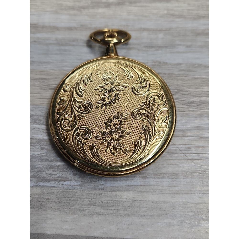 BUCHERER Vintage Quartz Pocket Watch Gold Tone 47mm SWISS MADE - Picture 5 of 8